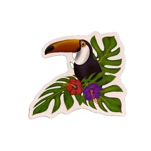 鳥 ステッカー トロピカル モンステラ Hawaii ハワイアン グアム 南国