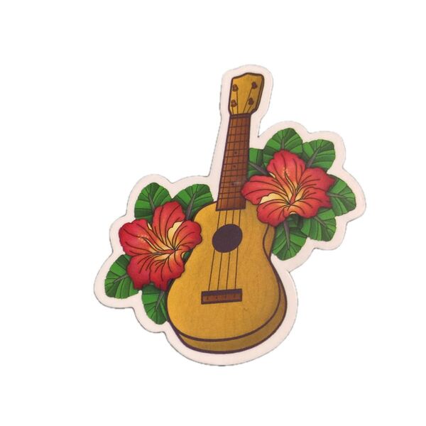 ウクレレ ハイビスカス ステッカー ハワイアン Hawaii 夏 グアム シール