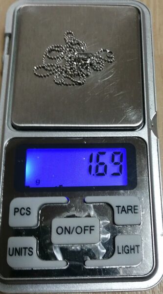 【激安!】250548 k18wg 約1.69g カットボール ネックレス チェーン