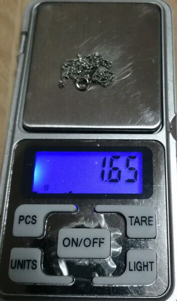 【値下不可】250652 Pt850 約1.65g 喜平 ネックレス チェーン プラチナ 4℃