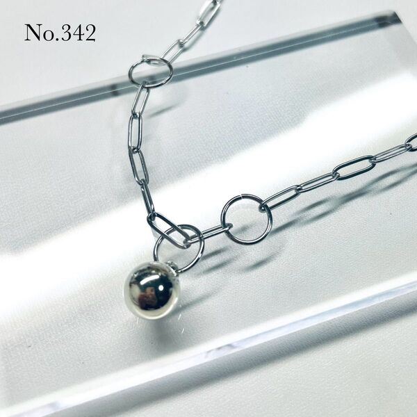 342.ハンドメイドネックレス シンプルパンク サブカル 大ぶりチェーン じゃらじゃら 大人可愛い クール