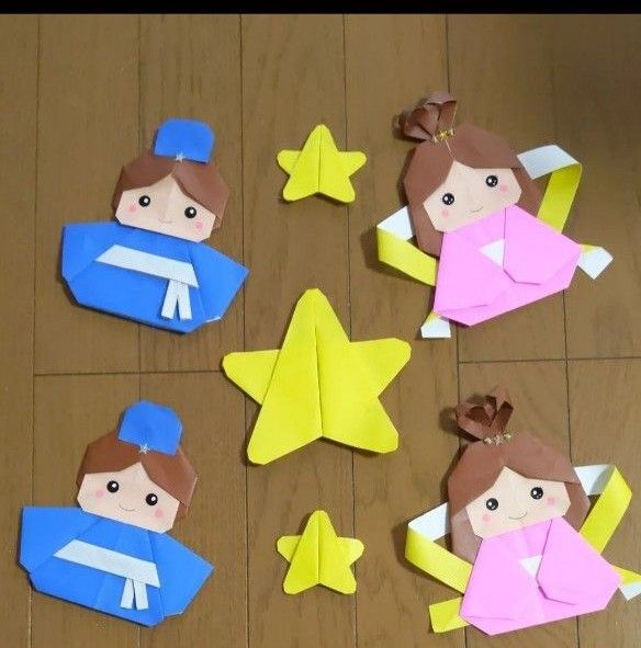 【値下げ】七夕飾り 可愛らしい織姫&彦星セット(各2体)