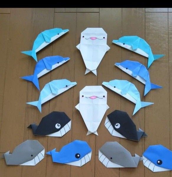 夏壁面飾り イルカさん&クジラくん