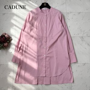 極美品 CADUNE ガデュネ バンドカラーシャツ チュニック ピンク M