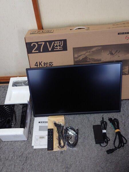 中古訳あり 27インチ 4K モニター ゲーミングモニター IPS/27V型/60Hz/5ms/AMD/HDR対応/リモコン付き