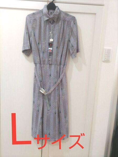 新品 シニア ミセス 半袖ワンピース ベルト付き 未使用