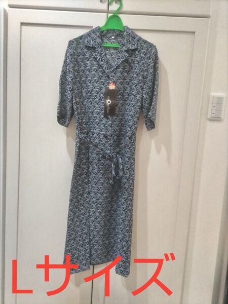 新品 シニア ミセス 半袖ワンピース ネイビー 11号