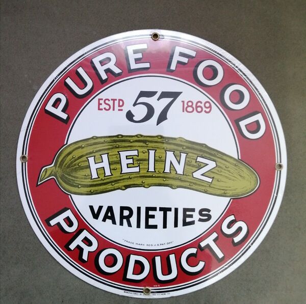 HEINZ ピュアフードプロダクツ ブリキ看板