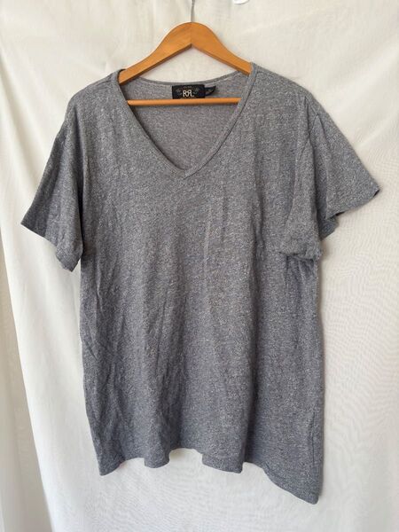 RRL rrl ダブルアールエル Vネックカットソー グレー T Tシャツ 半袖Tシャツ