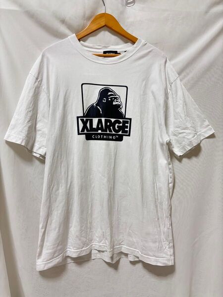 XLARGE ゴリラロゴ Tシャツ XL 白 xlarge エクストララージ ホワイト 古着 半袖