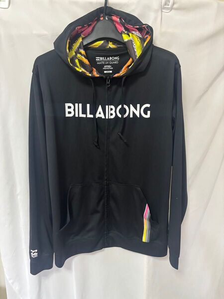 ビラボン billabong ラッシュガード 水着 メンズ L 黒 ジップアップ ラッシュパーカー