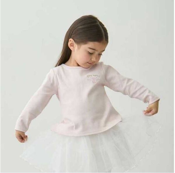 petit main白黒ストライプ長袖カットソー90サイズプチマインプティマインナルミヤインターナショナルロンT 女の子 Tシャツ