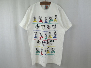 MICKEY UNLIMITED■ミッキーマウスプリントTシャツ ホワイト/M 90S ディズニー