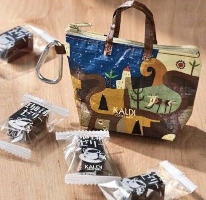 カルディ 伝説柄 カラビナ付き ミニバッグ コーヒーゼリー エコバッグ kaldi