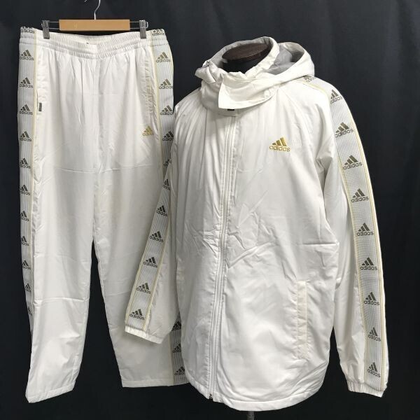 アディダス/adidas★防寒ジャージ/セットアップ【メンズ上O/下XO/XL/白/white】パーカー/コート/ジャンパー/パンツ/Jackets/Set up◇RBH938