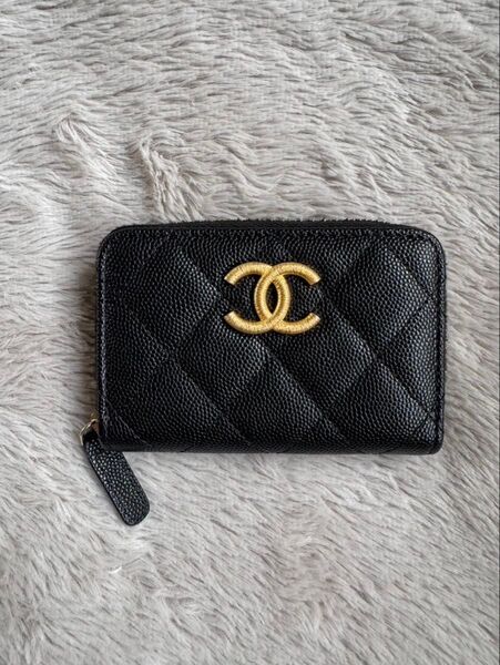 CHANEL シャネル キャビアスキン 三つ折り財布