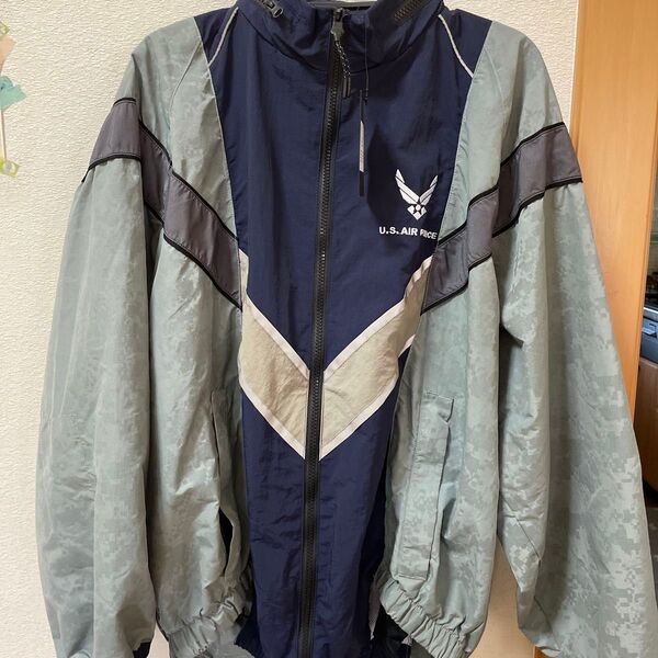 Weyep U.S.AIR FORCE ナイロンジャケット ブルー系 古着 ヴィンテージ Lサイズ