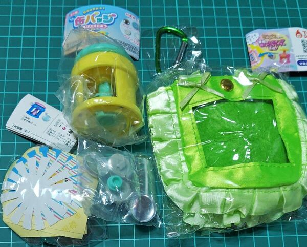 イエロー 本当に作れる!ミニミニ缶バッジメーカーマスコット グリーン 本当に使える!ミニチュア推しごとバッグマスコット