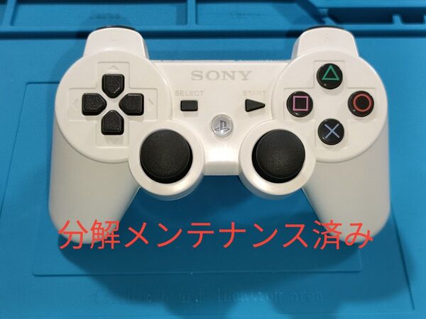 PS3 SONY純正 コントローラー ホワイト デュアルショック3 【動作品】 分解清掃済み! 0601