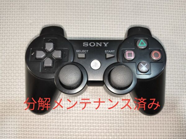 PS3 SONY純正 コントローラー ブラック デュアルショック3 【動作品】 分解清掃済み! 0516-04
