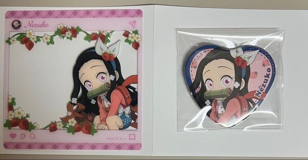 鬼滅の刃 ufotable ストロベリーフェスティバル 竈門禰豆子 缶バッジ&SNS風クリアカードセット