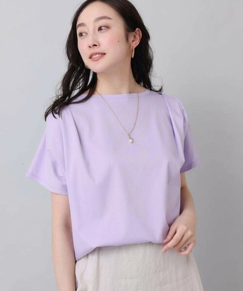 アンタイトル コットン 半袖 カットソー ボートネック トップス 無地 Tシャツ