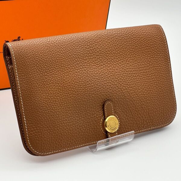 お値下げ不可【極美品】HERMES エルメス ドゴンGM □H ブラウン トリヨンクレマンス