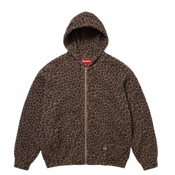 Supreme Hooded Zip Up Thermal "Leopard" Mサイズ