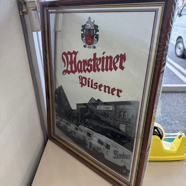 希少 Warsteiner ドイツ ヴィンテージ パブミラー ヴァルシュタイナー ビール 看板 レトロ アンティーク 壁掛け