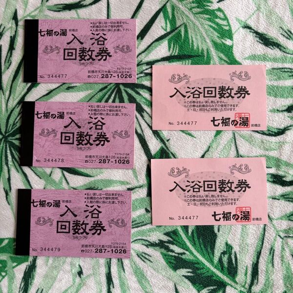 七福の湯 入浴回数券 20枚 温泉 入浴 群馬県 前橋市 前橋店