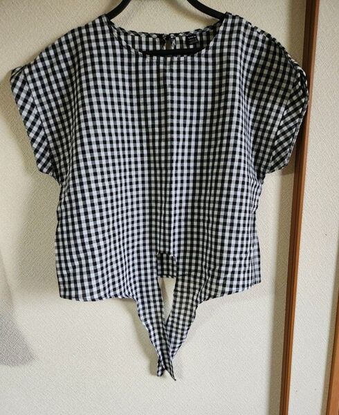 【ほぼ未使用品】ギンガムチェック トップス(L)