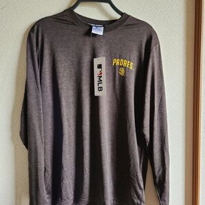 MLB サンディエゴ・パドレス 長袖Tシャツ L ブラウン 新品未使用 Majestic