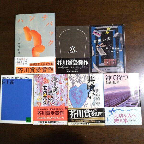 芥川賞受賞作 7冊セット まとめ売り 市川沙央「ハンチバック」小山田浩子「穴」絲山秋子「沖で待つ」高山羽根子「首里の馬」他