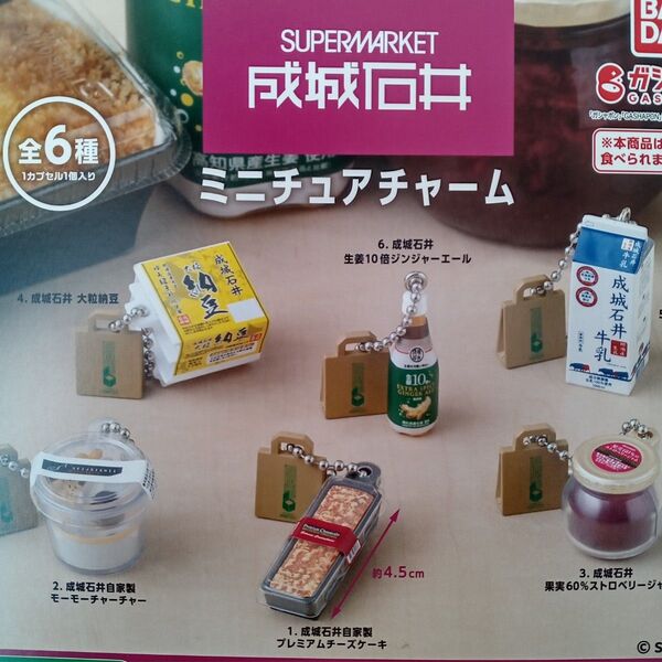 成城石井 ミニチュアチャーム 全6種セット フルコンプ ガチャ カプセル