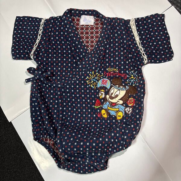 ディズニー 甚平 ベビー サイズ80 美品 used (送料無料)便利!ネコポス発送 子供 夏祭り 綿100