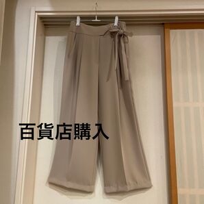 百貨店購入品 上質 高級感 ワイドパンツ グレージュ 大人のパンツ 春夏