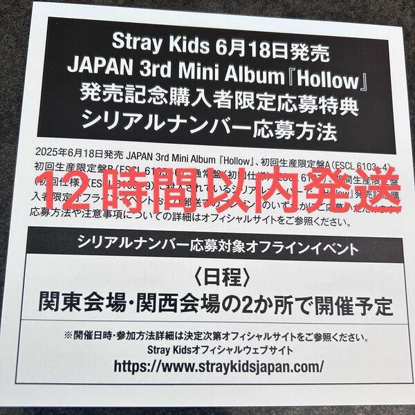 Stray Kids hollow オフラインイベント シリアルナンバー 応募券 Hollow サイン会