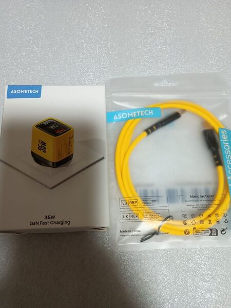 ASOMETECH 35W PD QC ワット数表示 急速USB充電器 type-c