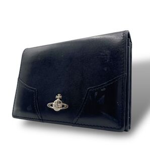 Vivienne Westwood ヴィヴィアンウエストウッド 名刺入れ カードケース 本革 ブラック オーブ シルバー