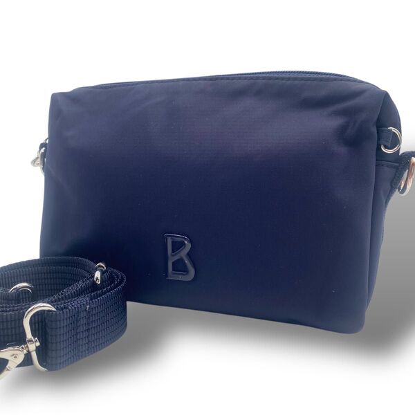 BOGNER ボグナー ショルダーバッグ カメラバッグ ナイロン 肩掛け 斜め掛け Bロゴ 裏地総柄 ネイビー 紺