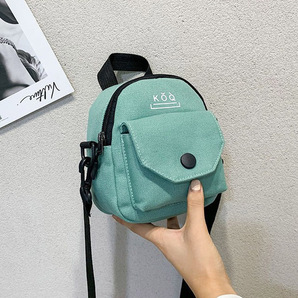 ショルダーバッグ 斜めがけ 小さめ 韓国 キャンバス 学生 スマホ 無地 ポケット ファスナー付き ブラック4