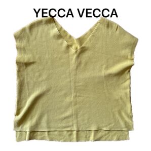 【YECCA VECCA】イエロー トップス ニット 半袖 レディース カットソー タンクトップ ノースリーブ Tシャツ