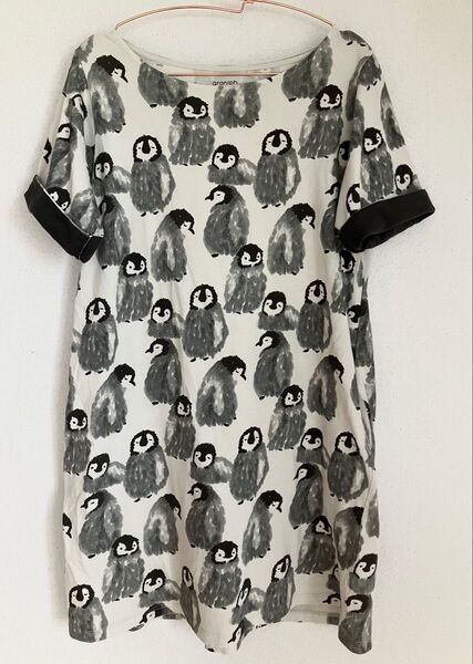 グラニフ チェニック ワンピース ペンギン Tシャツ 綿100% コットン