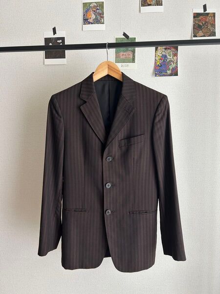 【JEAN PAUL GAULTIER HOMME】ジャンポールゴルチエオム 3Bテーラードジャケット ストライプ シングル