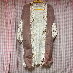 着物リメイク 現代シルクと大島からのハーフコート