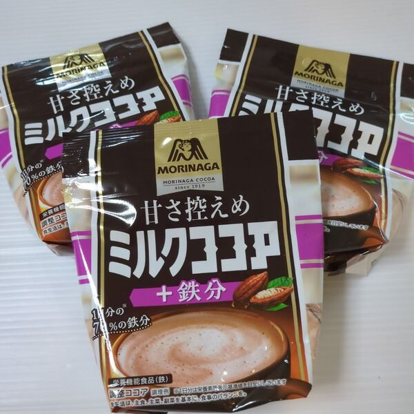 森永 甘さひかえめミルクココア +鉄分 200g 3袋