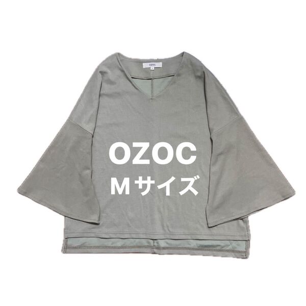 OZOC フレアスリーブカットソー 五分袖 Mサイズ ハイローヘム