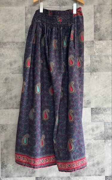 Jagannath 新品未使用 総柄 ペイズリー柄 インド製 イージーパンツ ワイドパンツ ウエストゴム