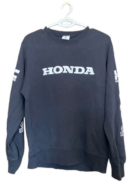 HONDA × GU ホンダ スウェットプルオーバー Lサイズ (長袖) ブラック 黒 メンズ