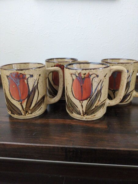 昭和レトロモダン マグカップ 4客 コーヒー陶器 小鉢